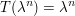 $ T(\lambda^n)=\lambda^n $